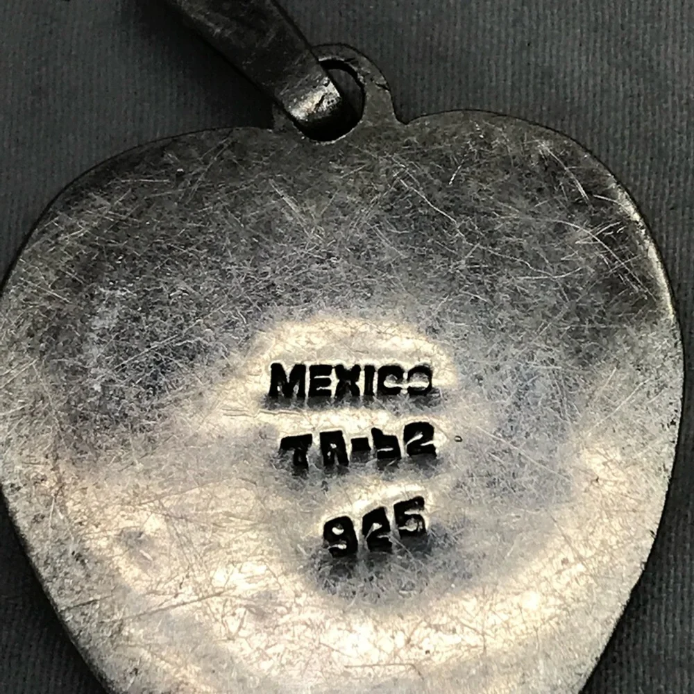Vintage Taxco Mexico Sterling Silver 925 Heart  Pendant TA-68 - Picture 3 of 6